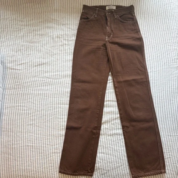 Reformation Cowboy High Rise Straight Jean Chocolate - Picture 2 of 6